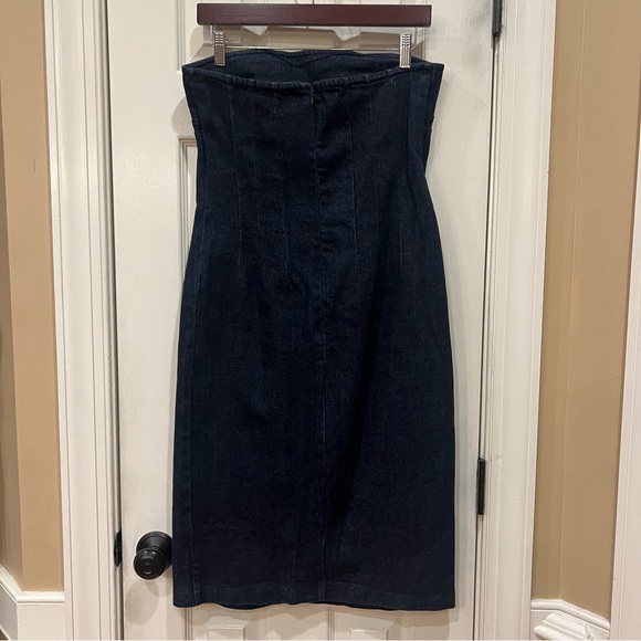 Vintage Y2K Betsey Johnson New York Denim Strapless Midi Dress